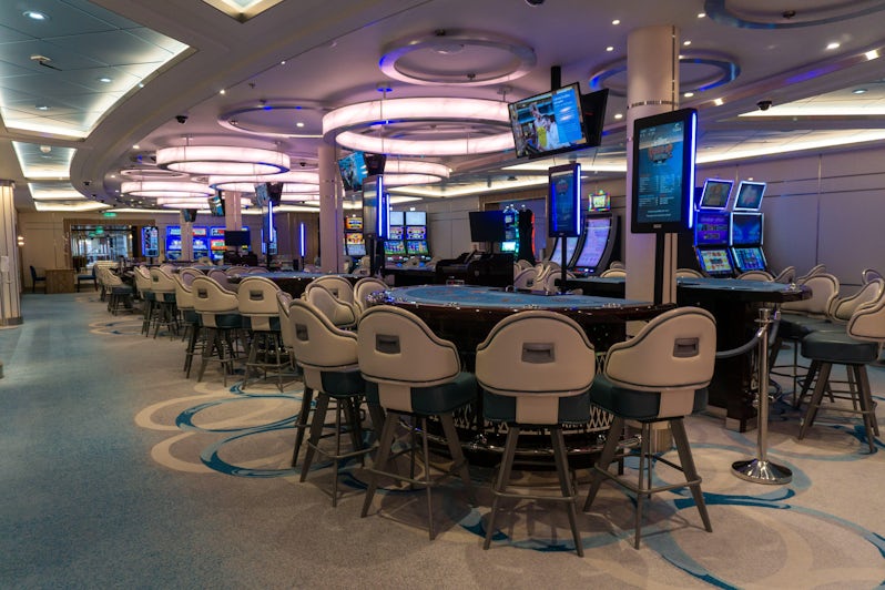 The Casino aboard Costa Toscana: small by North American standards (Photo: Aaron Saunders)