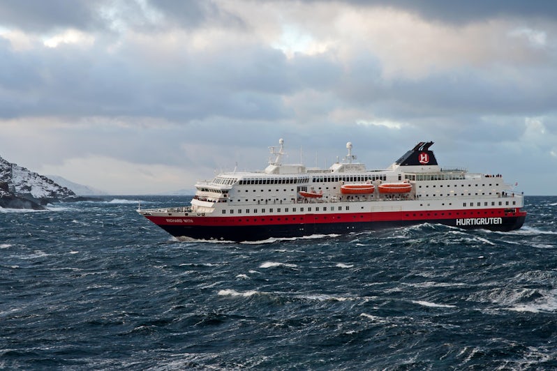 Hurtigruten's Richard With in stormy seas