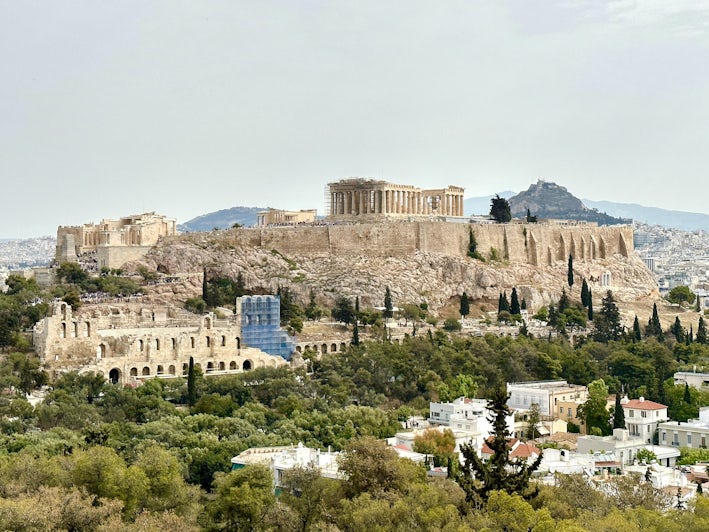 View of the Acropolis in Athens from Philoppos Monument