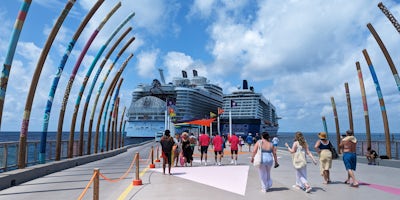 Celebrity Reflection and Wonder of the Seas dock at Perfect Day at CocoCay. (Photo: Colleen McDaniel)