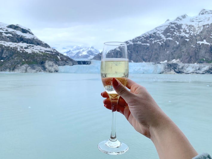 Champagne Glass with Margerie Glacier in Glacier Bay, Alaska