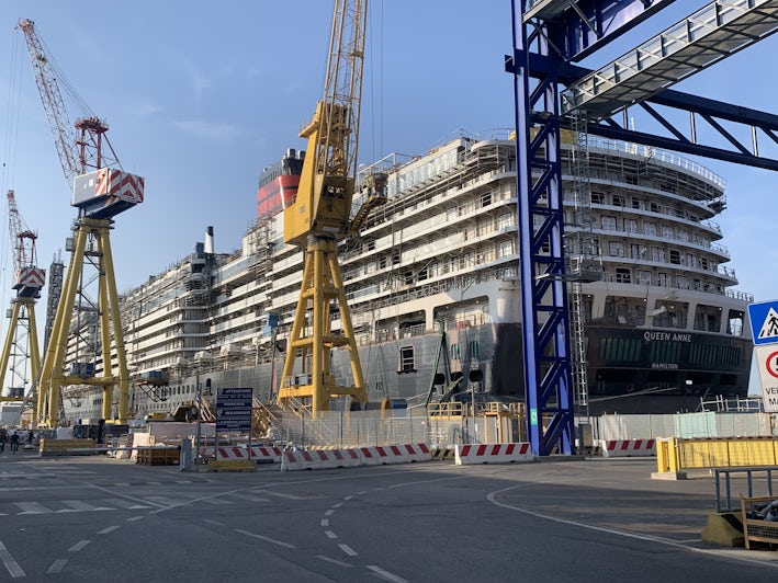 Cunard Queen Anne under construction at the Marghera shipyard