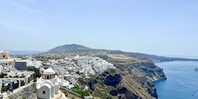 View of Fira from the Fira to Oia hike along Santorini Caldera (Photo: Kyle Valenta)
