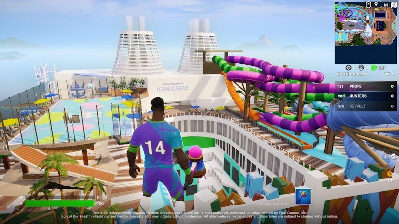 Thrill Island is one of the Icon of the Seas neighborhoods that gamers can explore on Fortnite (Photo: Royal Caribbean)