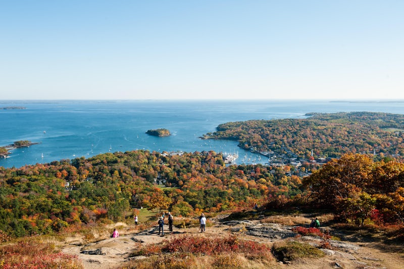 View of Camden, Maine harbor from the summit of Mount Battie, Camden Hills State Park (Photo: E.J.Johnson Photography)
