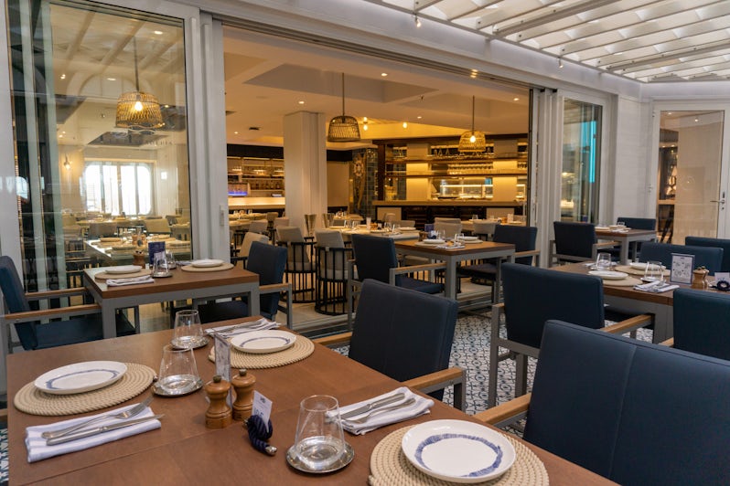 La Pescaderia aboard MSC World Europa specializes in fresh seafood, and offers indoor and outdoor seating. (Photo: Aaron Saunders)