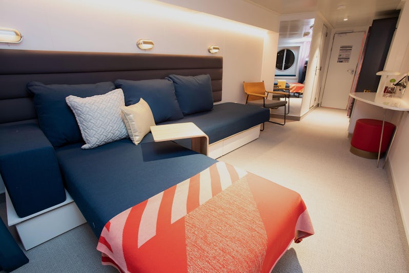 Interior shots of the The Sea View Cabin on Scarlet Lady