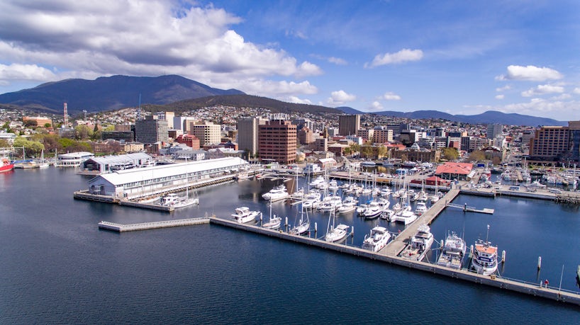 Hobart habour with Mt. Wellington in the background