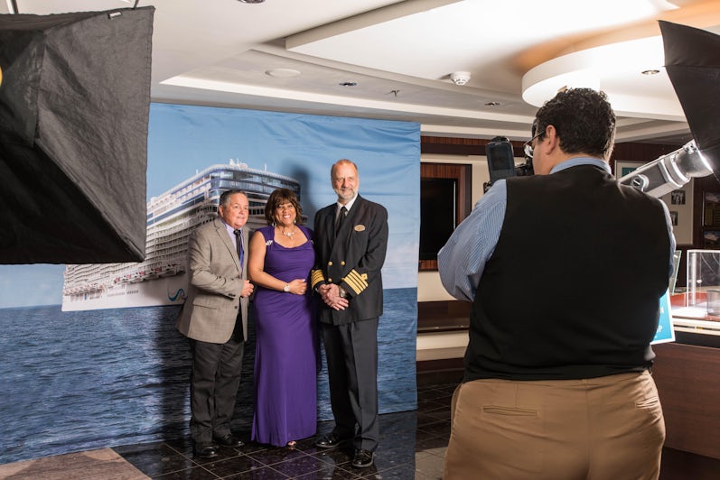 Photos with the Captain on Norwegian Epic