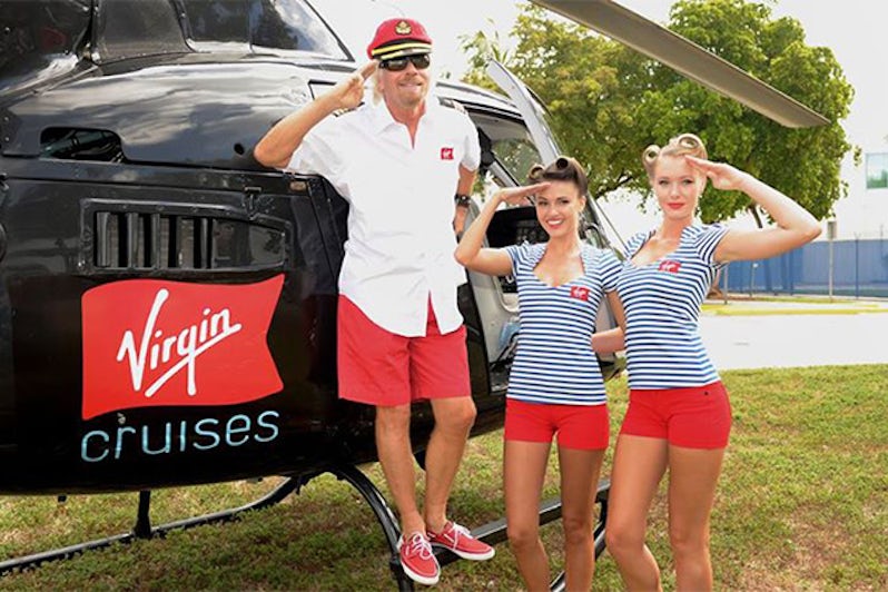 Branson and Virgin Cruises helicopter