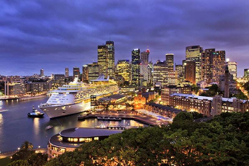 Sydney harbor at night.