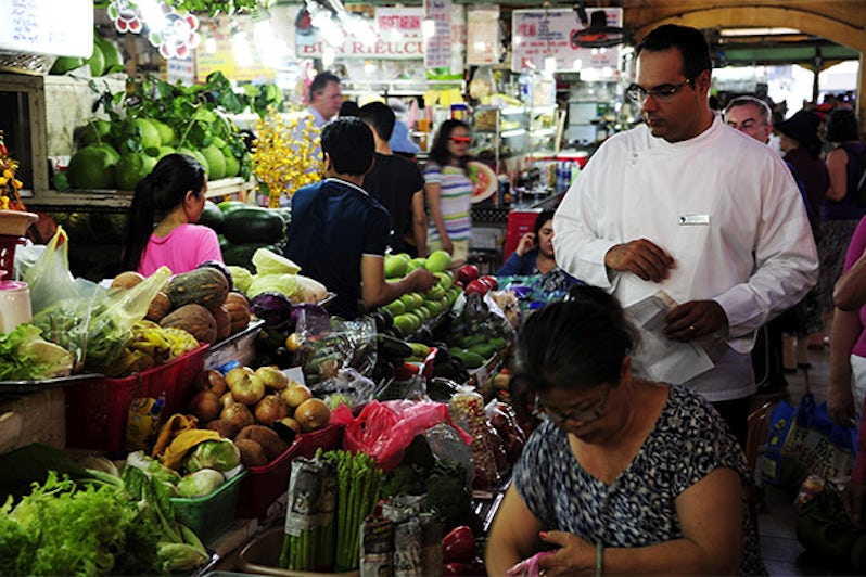 Executive Chef, Guillermo Muro in the city's central market