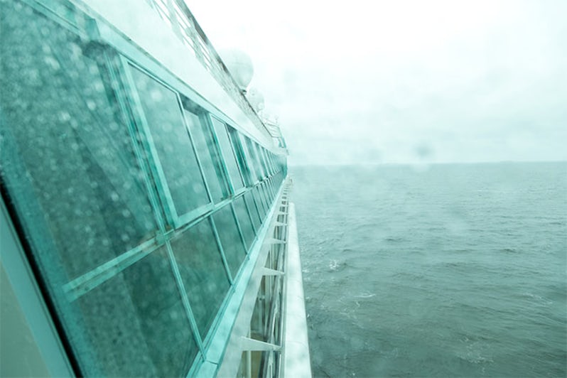 Rainy weather onboard a cruise ship