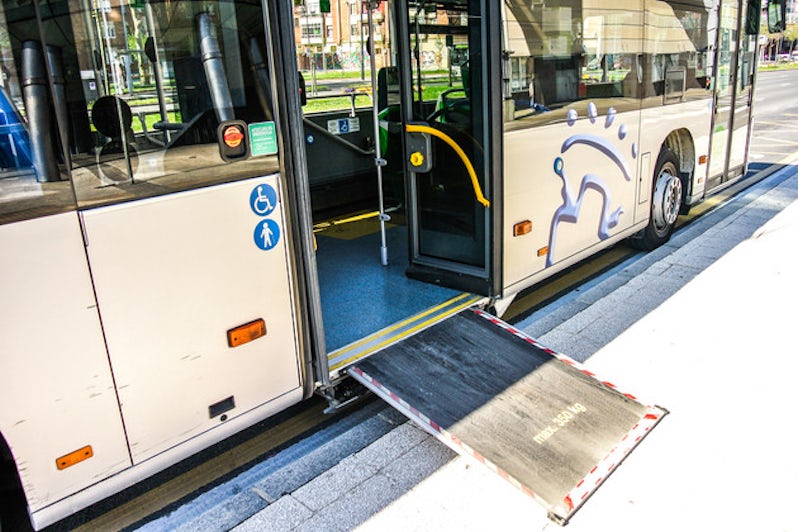 Access ramp on a bus.