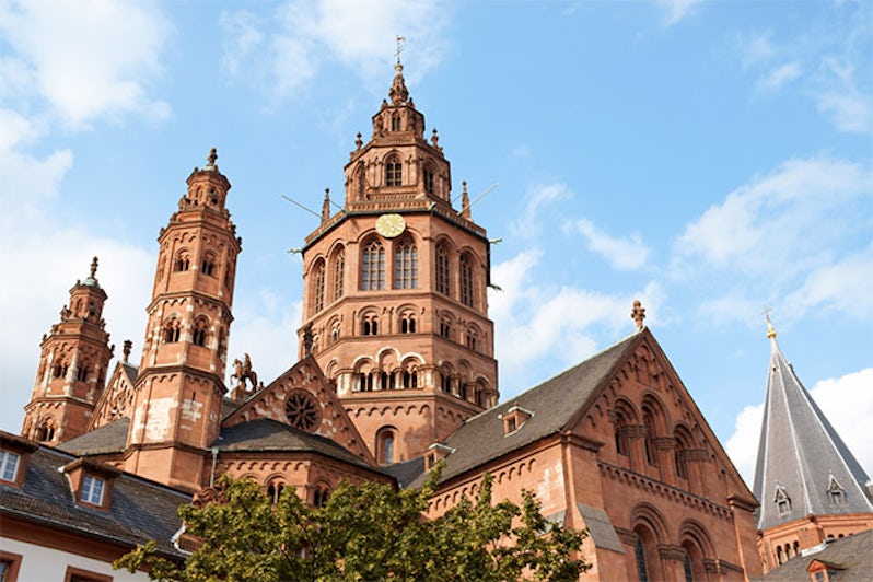 The six towers of St. Martin's Cathedral (Mainzer Dom) in Mainz, Germany
