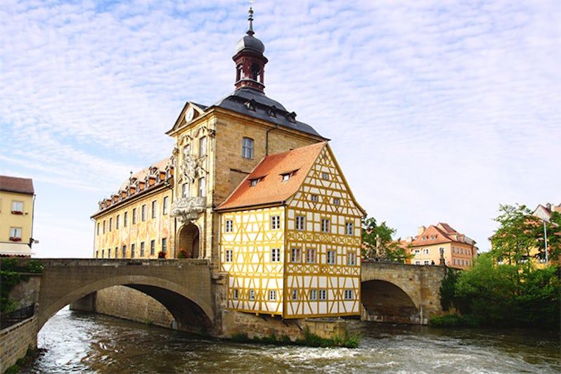 Medieval town hall on the bridge Bamberg Bavaria Germany
