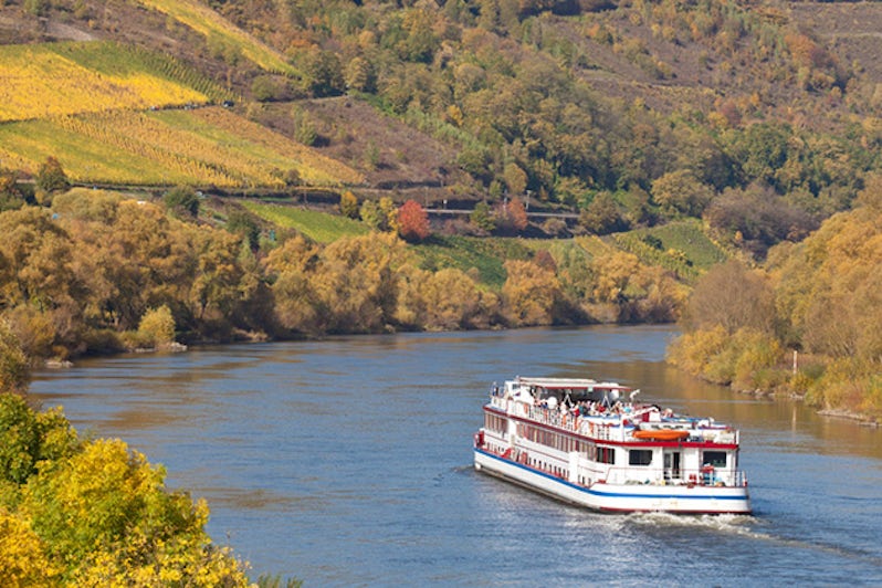 Cruise ship on river moselle
