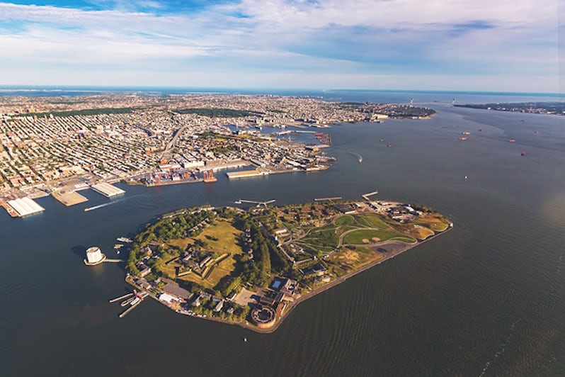 Aerial view of the Governors Island