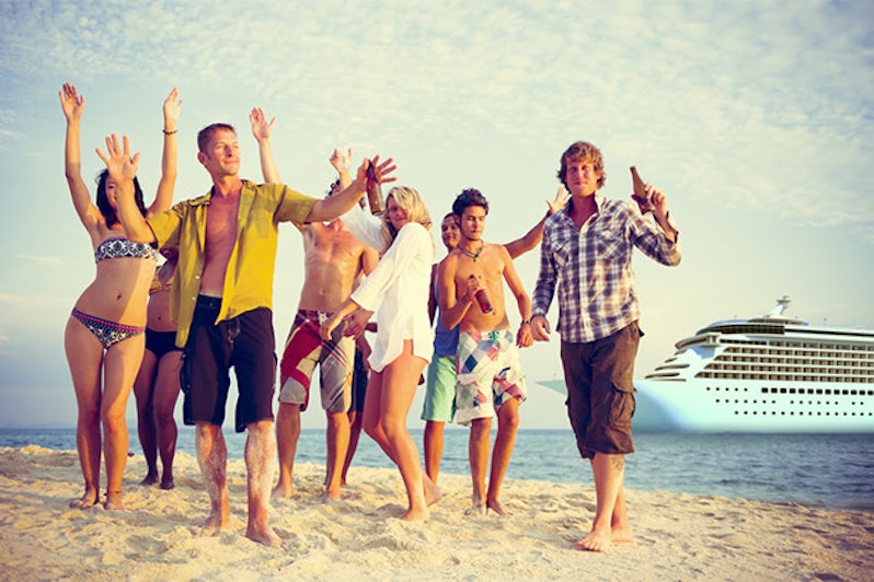 Friends Beach Party Dancing Cheerful Concept
