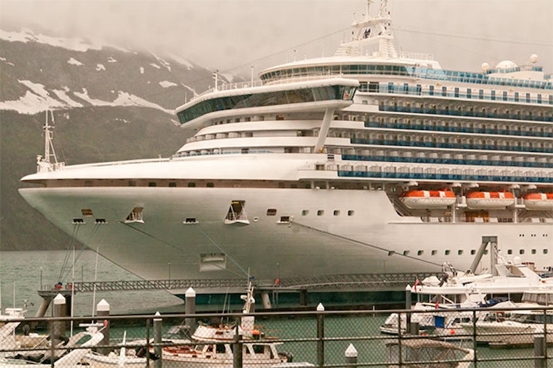 Cruise Ship Anchored in port at Whittier, Alaska