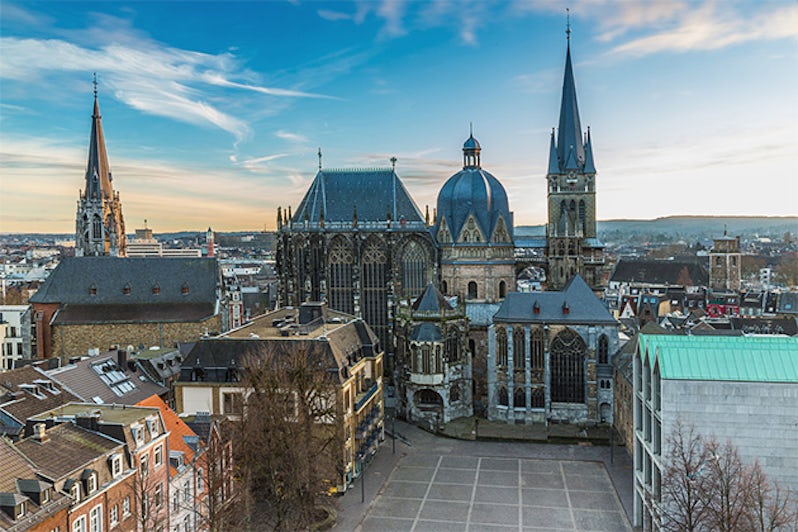 Aachen Cathedral at dawn in the winter