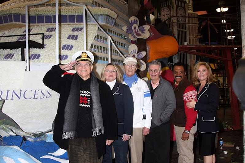 The Original Love Boat Cast decorates Princess Cruises' Rose Parade Float 