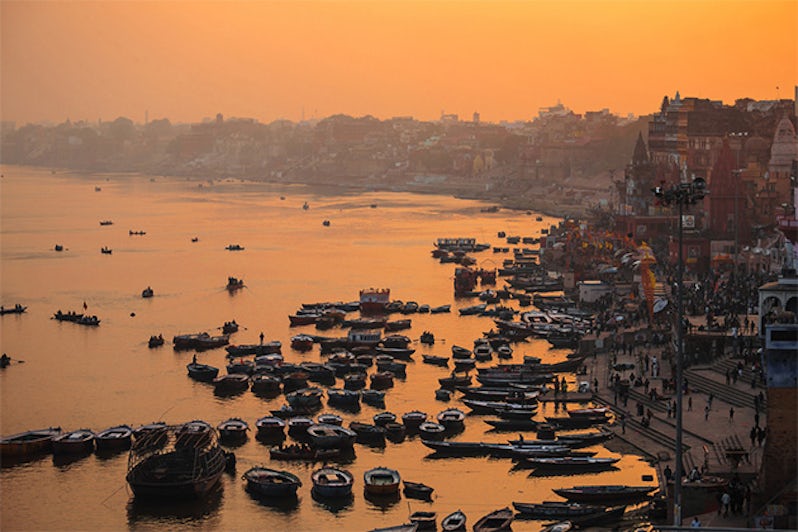 Sunset on the Ganga river, Varanasi, India