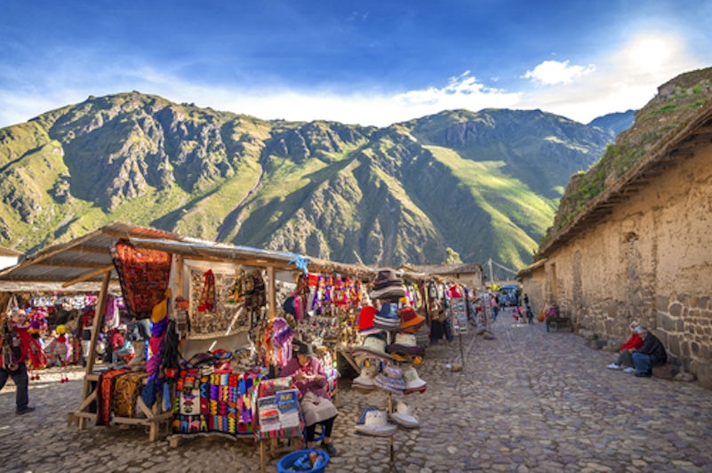 Market in Ollantaytambo, in the Sacred Valley, Peru