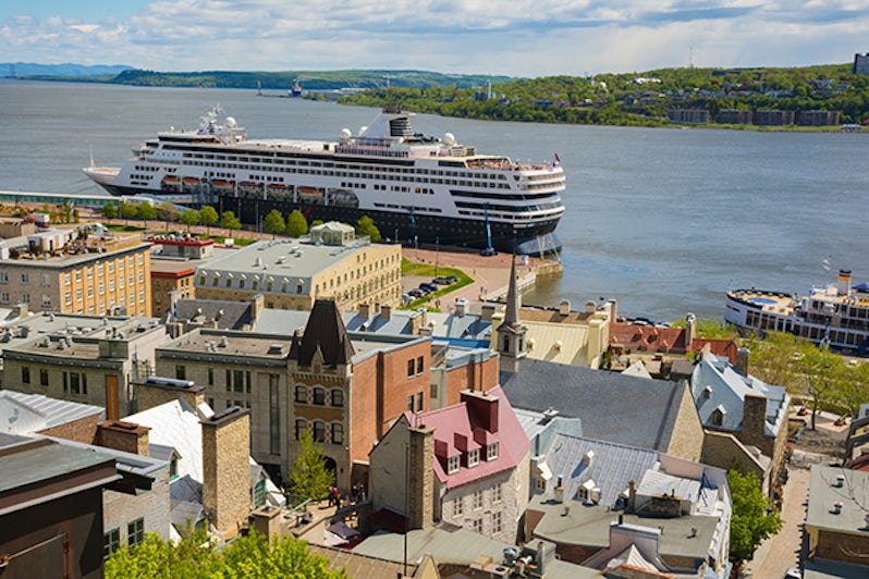cruise ship docked in the port of Quebec City, Canada