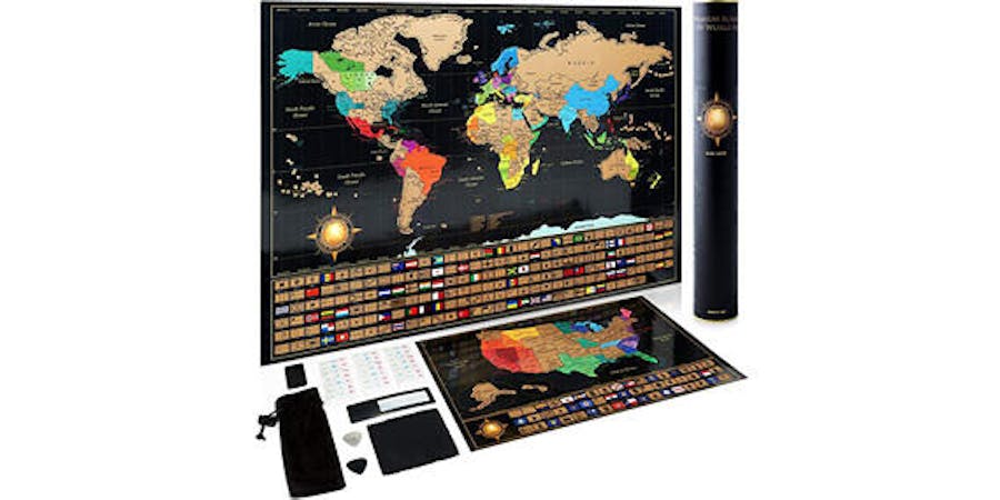 Scratch-Off Travel Map Poster Set (Photo: Amazon) Scratch-Off Travel Map Poster Set (Photo: Amazon)