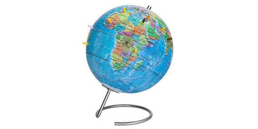 World Globe With Magnetic Pins (Photo: Amazon) World Globe With Magnetic Pins (Photo: Amazon)