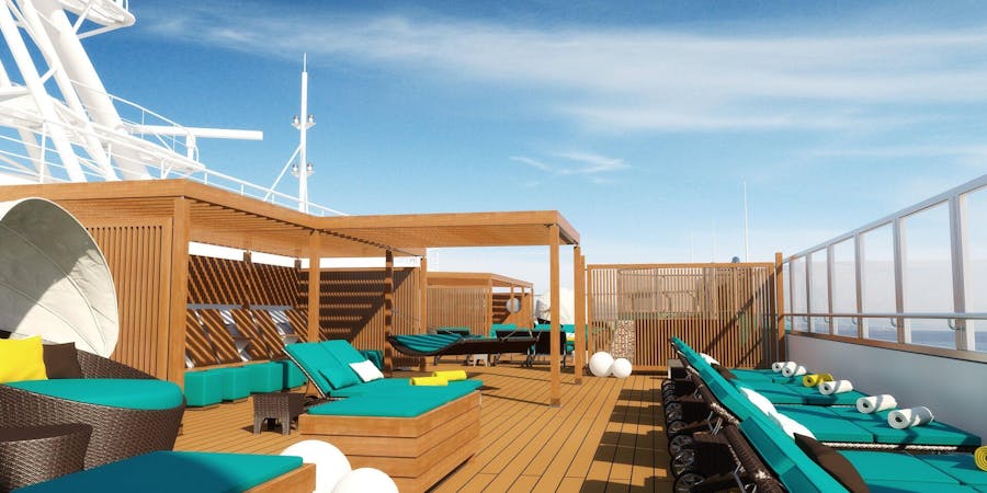 The Serenity Deck on Carnival Sunrise (Photo: Carnival Cruise Line) The Serenity Deck on Carnival Sunrise (Photo: Carnival Cruise Line)