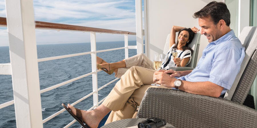 Couple on Balcony (Photo: Regent Seven Seas) Couple on Balcony (Photo: Regent Seven Seas)