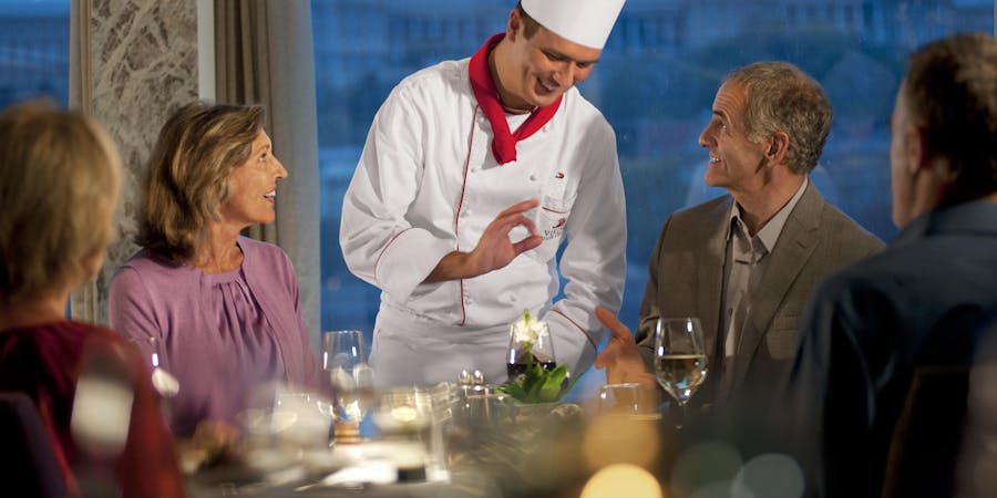 Chef Explaining Dish to Guests (Photo: Viking Ocean) Chef Explaining Dish to Guests (Photo: Viking Ocean)
