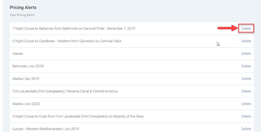 Managing your Cruise Critic price alert settings Managing your Cruise Critic price alert settings