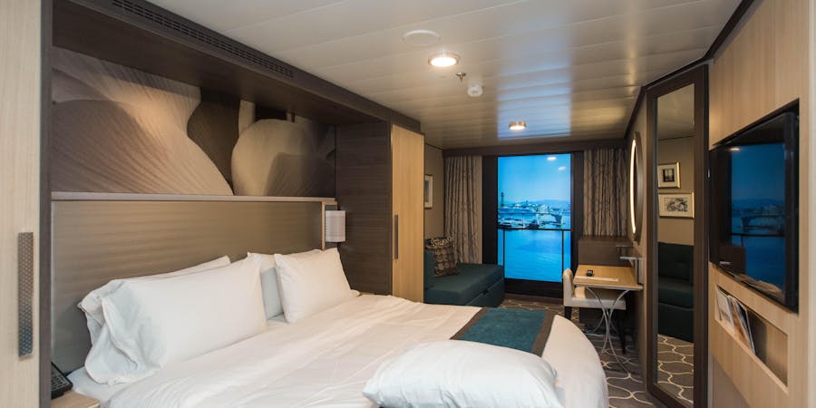 Interior Virtual Balcony Cabin on Harmony of the Seas (Photo: Cruise Critic) Interior Virtual Balcony Cabin on Harmony of the Seas (Photo: Cruise Critic)