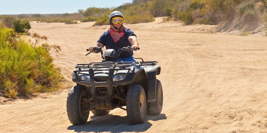 All Terrain Vehicle rider in Cabo San Lucas, Mexico (Photo: Ruth Peterkin/Shutterstock) All Terrain Vehicle rider in Cabo San Lucas, Mexico (Photo: Ruth Peterkin/Shutterstock)