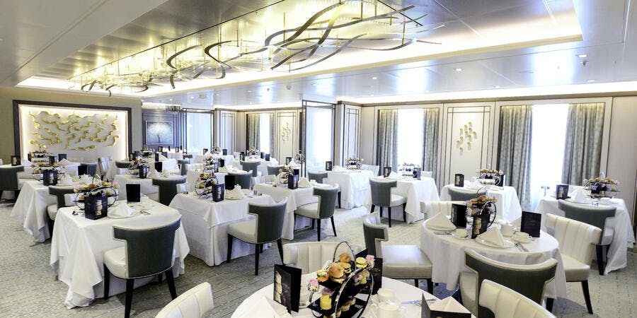 Afternoon Tea on Britannia in the The Epicurean Restaurant (Photo: P&O Cruises) Afternoon Tea on Britannia in the The Epicurean Restaurant (Photo: P&O Cruises)