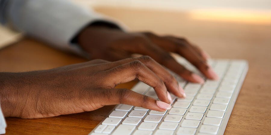 Woman typing on computer keyboard (Photo: mimagephotography/Shutterstock.com) Woman typing on computer keyboard (Photo: mimagephotography/Shutterstock.com)