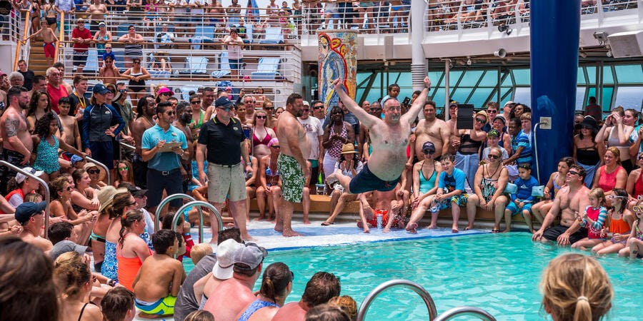 Belly Flop Contest on Adventure of the Seas (Photo: Cruise Critic) Belly Flop Contest on Adventure of the Seas (Photo: Cruise Critic)