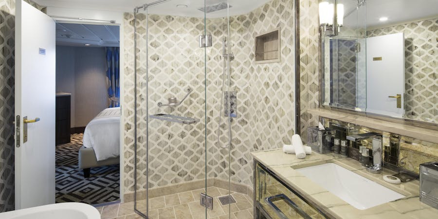Club Ocean Suite Bathroom on Azamara Journey (Photo: Azamara) Club Ocean Suite Bathroom on Azamara Journey (Photo: Azamara)