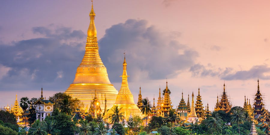 Yangon, Myanmar View of Shwedagon Pagoda at Dusk (Photo: ESB Professional/Shutterstock) Yangon, Myanmar View of Shwedagon Pagoda at Dusk (Photo: ESB Professional/Shutterstock)