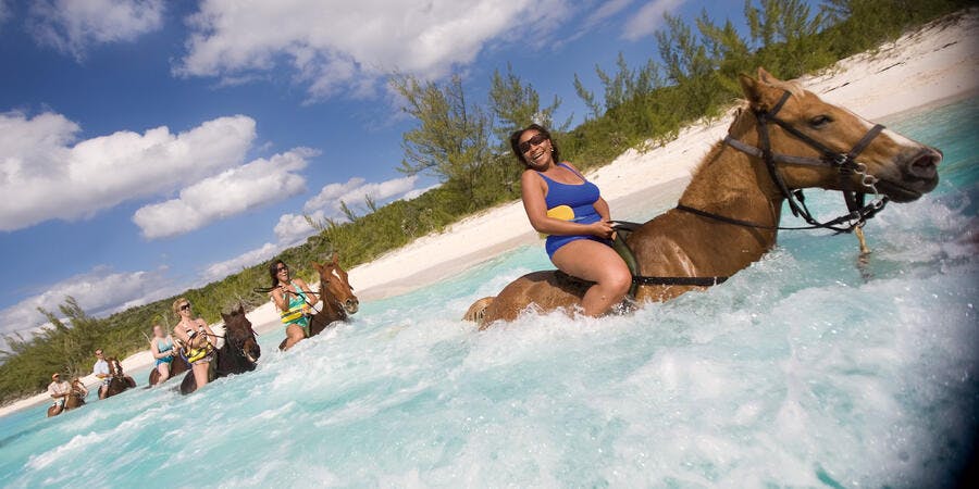 Half Moon Cay Horseback Riding (Photo: Carnival Cruise Line) Half Moon Cay Horseback Riding (Photo: Carnival Cruise Line)