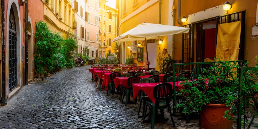 Cozy Old Street in Trastevere in Rome, Italy (Photo: Catarina Belova/Shutterstock) Cozy Old Street in Trastevere in Rome, Italy (Photo: Catarina Belova/Shutterstock)