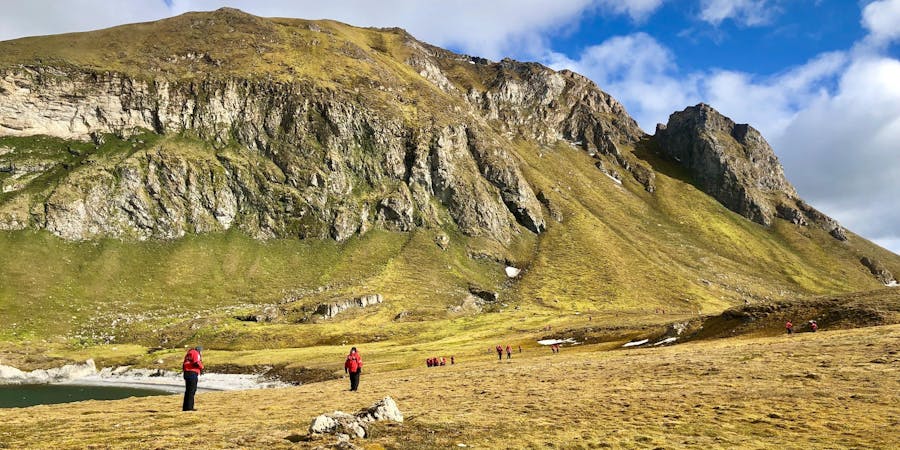 Hiking excursion from an Arctic cruise on Le Boréal hosted by Tauck Small Ship Cruises (Photo: Chris Gray Faust) Hiking excursion from an Arctic cruise on Le Boréal hosted by Tauck Small Ship Cruises (Photo: Chris Gray Faust)