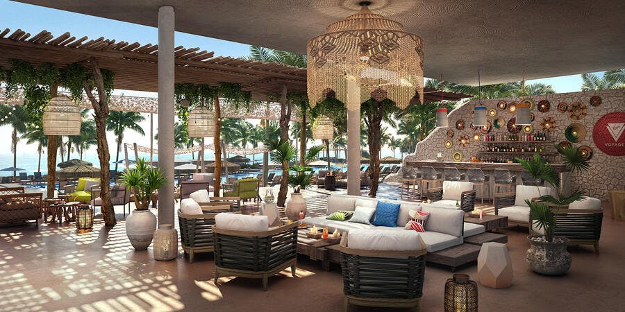 The Bar at Virgin Voyages' Beach Club at Bimini (Image: Virgin Voyages) The Bar at Virgin Voyages' Beach Club at Bimini (Image: Virgin Voyages)
