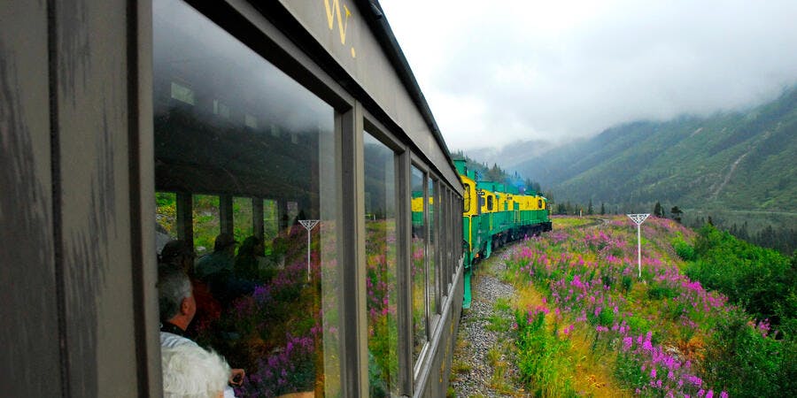 The White Pass and Yukon Railroad From Skagway (Photo: The Old Major/Shutterstock.com) The White Pass and Yukon Railroad From Skagway (Photo: The Old Major/Shutterstock.com)