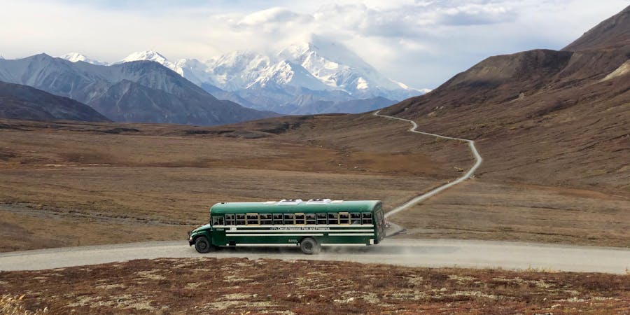 Bus Driving Away from the Denali Tundra Wilderness (Photo: Chris Gray Faust/Cruise Critic) Bus Driving Away from the Denali Tundra Wilderness (Photo: Chris Gray Faust/Cruise Critic)