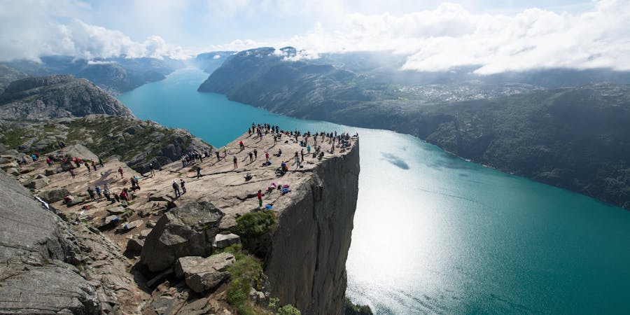 Cliff Preikestolen in fjord Lysefjord, Norway (Photo: Pe3k/Shutterstock) Cliff Preikestolen in fjord Lysefjord, Norway (Photo: Pe3k/Shutterstock)