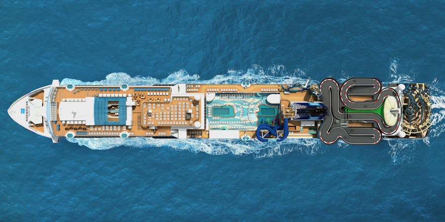 An Aerial View of the Boardwalk on Norwegian Encore (Photo: Norwegian Cruise Line) An Aerial View of the Boardwalk on Norwegian Encore (Photo: Norwegian Cruise Line)